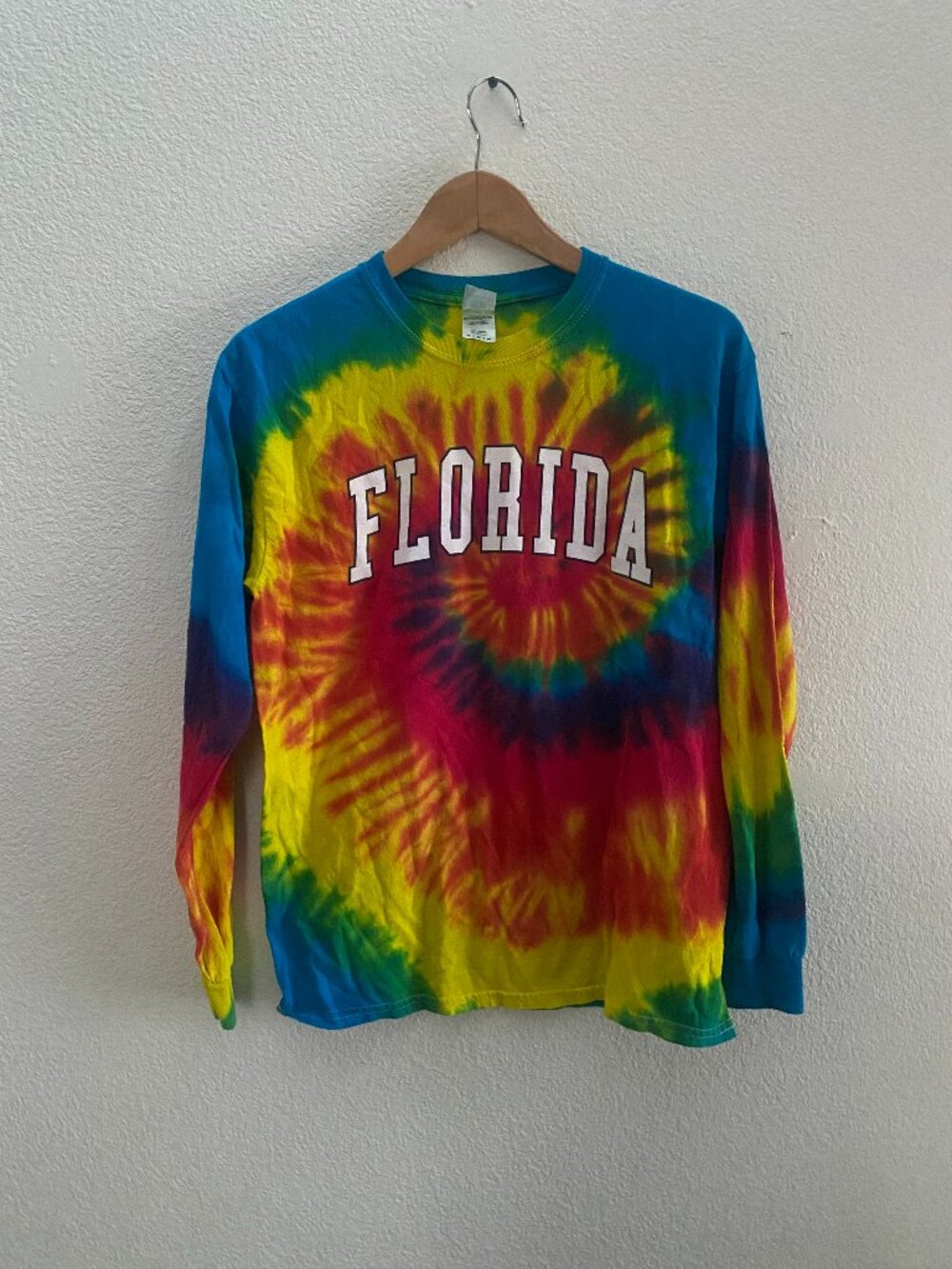 Florida Colortone FL Tie-Dye Multi-Color Long Sleeve Shirt Adult Unisex Medium